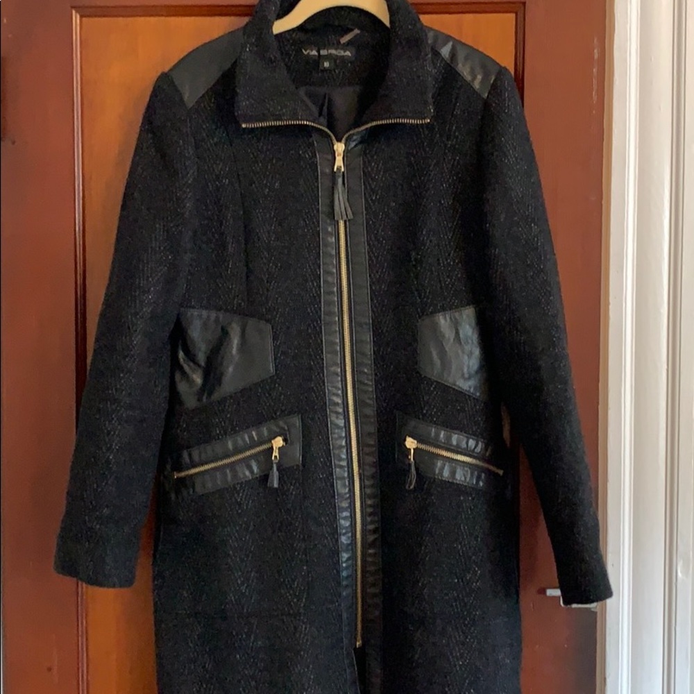 Leather and Tweed Via Spiga Jacket